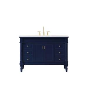 ARKA-E VF13048BL Bathroom Vanity in Blue/Gold