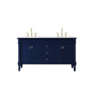 ARKA-E VF13060DBL Bathroom Vanity in Blue/Gold