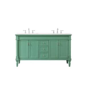ARKA-E VF13060DVM Bathroom Vanity in Vintage Mint/Brushed Nickel