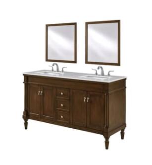 ARKA-E VF13060DWT Bathroom Vanity in Walnut/Brushed Steel