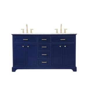 ARKA-E VF15060DBL Bathroom Vanity in Blue/Brushed Gold