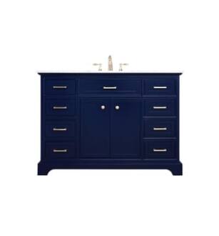 ARKA-E VF15048BL Bathroom Vanity in Blue/Brushed Gold
