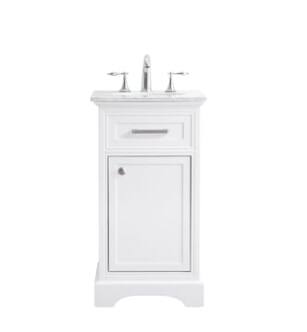 ARKA-E VF15019WH Bathroom Vanity in White/Brushed Steel