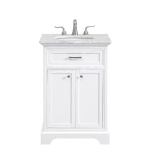 ARKA-E VF15024WH Bathroom Vanity in White/Brushed Steel