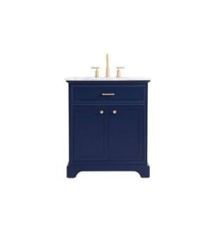 ARKA-E VF15030BL Bathroom Vanity in Blue/Brushed Gold
