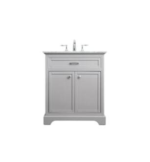 ARKA-E VF15030GR Bathroom Vanity in Light Grey/Brushed Steel