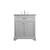 Arka VF15030GR Bathroom Vanity in Light Grey/Brushed Steel