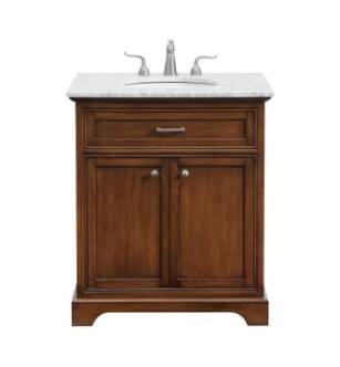 ARKA-E VF15030TK Bathroom Vanity in Teak/Brushed Steel