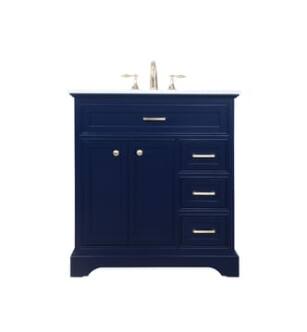 ARKA-E VF15032BL Bathroom Vanity in Blue/Brushed Gold