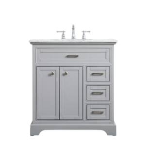 ARKA-E VF15032GR Bathroom Vanity in Grey/Brushed Steel