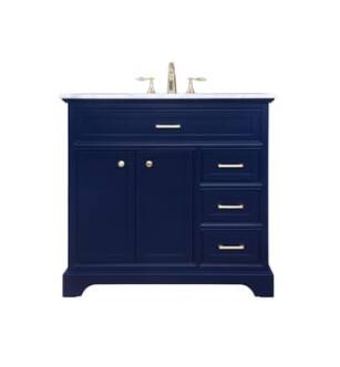 ARKA-E VF15036BL Bathroom Vanity in Blue/Brushed Gold