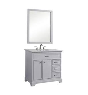 ARKA-E VF15036GR Bathroom Vanity in Light Grey/Brushed Steel