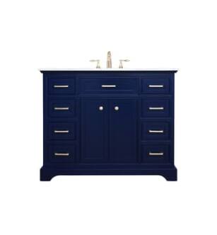 ARKA-E VF15042BL Bathroom Vanity in Blue/Brushed Gold