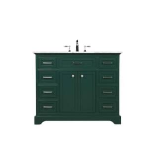 ARKA-E VF15042GN Bathroom Vanity in Green/Brushed Steel