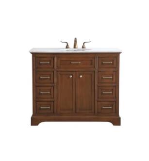 ARKA-E VF15042TK Bathroom Vanity in Teak/Brushed Steel