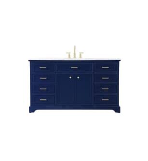 ARKA-E VF15060BL Bathroom Vanity in Blue/Brushed Gold