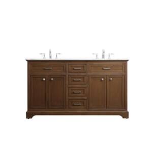 ARKA-E VF15060DTK Bathroom Vanity in Teak/Brushed Steel