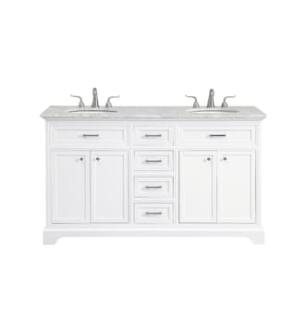 ARKA-E VF15060DWH Bathroom Vanity in White/Brushed Steel