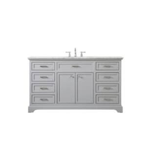 ARKA-E VF15060GR Bathroom Vanity in Grey/Brushed Steel