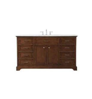 ARKA-E VF15060TK Bathroom Vanity in Teak/Brushed Steel