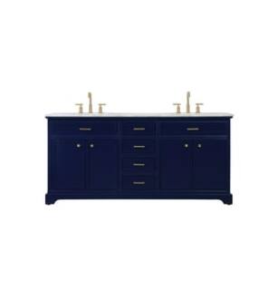 ARKA-E VF15072DBL Bathroom Vanity in Blue/Brushed Gold