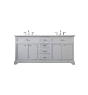 ARKA-E VF15072DGR Bathroom Vanity in Grey/Brushed Steel