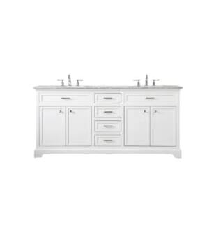 ARKA-E VF15072DWH Bathroom Vanity in White/Brushed Steel