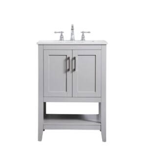 ARKA-E VF16024GR Bathroom Vanity in Grey/Brushed Nickel