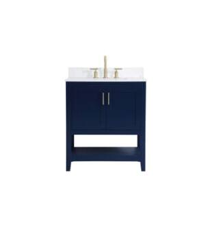 ARKA-E VF16030BL-BS Bathroom Vanity in Blue/Gold