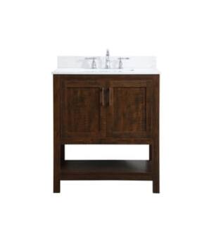 ARKA-E VF16030EX-BS Bathroom Vanity in Expresso/Brushed Nickel