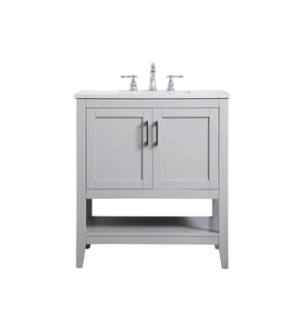 ARKA-E VF16030GR Bathroom Vanity in Grey/Brushed Nickel