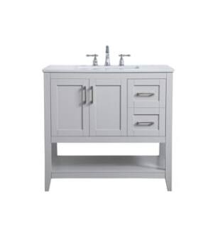 ARKA-E VF16036GR Bathroom Vanity in Grey/Brushed Nickel