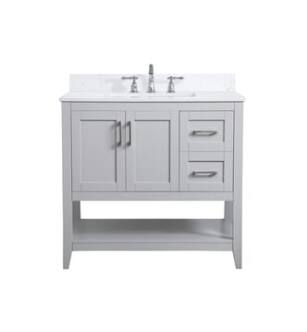 ARKA-E VF16036GR-BS Bathroom Vanity in Grey/Brushed Nickel