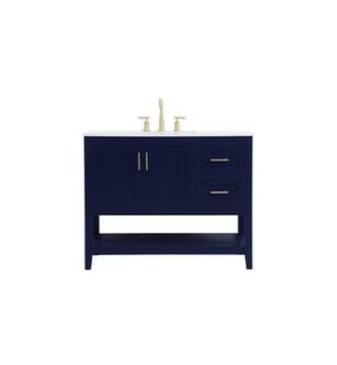 ARKA-E VF16042BL Bathroom Vanity in Blue/Gold