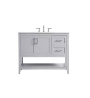 ARKA-E VF16042GR Bathroom Vanity in Grey/Brushed Nickel