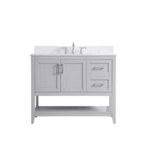ARKA-E VF16042GR-BS Bathroom Vanity in Grey/Brushed Nickel