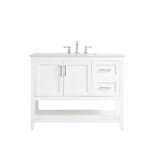 ARKA-E VF16042WH Bathroom Vanity in White/Brushed Nickel