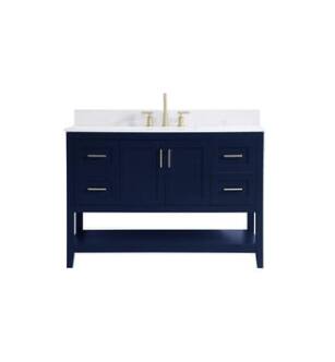 ARKA-E VF16048BL-BS Bathroom Vanity in Blue/Gold