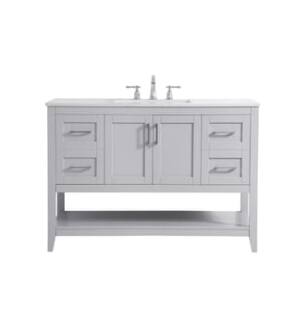 ARKA-E VF16048GR Bathroom Vanity in Grey/Brushed Nickel
