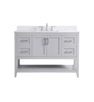 ARKA-E VF16048GR-BS Bathroom Vanity in Grey/Brushed Nickel