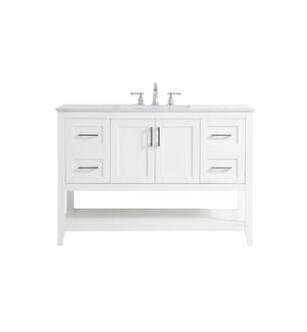 ARKA-E VF16048WH Bathroom Vanity in White/Brushed Nickel