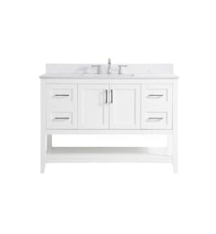 ARKA-E VF16048WH-BS Bathroom Vanity in White/Brushed Nickel