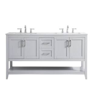 ARKA-E VF16060DGR Bathroom Vanity in Grey/Brushed Nickel