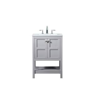 ARKA-E VF16424GR Bathroom Vanity in Grey/Brushed Nickel