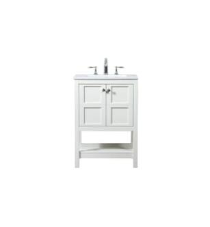 ARKA-E VF16424WH Bathroom Vanity in White/Brushed Nickel