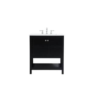ARKA-E VF16430BK Bathroom Vanity in Black/Brushed Nickel
