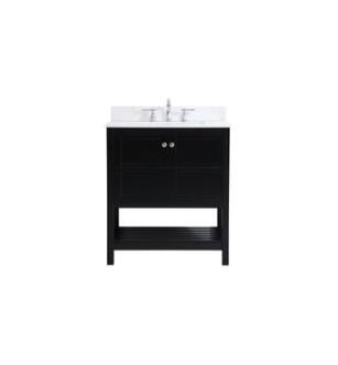 ARKA-E VF16430BK-BS Bathroom Vanity in Black/Brushed Nickel