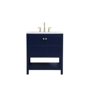 ARKA-E VF16430BL Bathroom Vanity in Blue/Gold