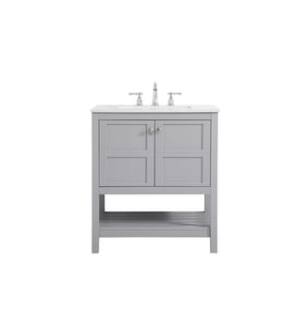 ARKA-E VF16430GR Bathroom Vanity in Gray/Brushed Nickel