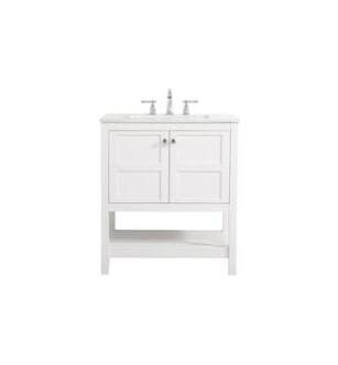 ARKA-E VF16430WH Bathroom Vanity in White/Brushed Nickel